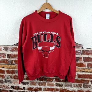 Vintage Chicago Bulls Sweatshirt XL Red Fleece Crewneck Basketball NBA USA 90s
